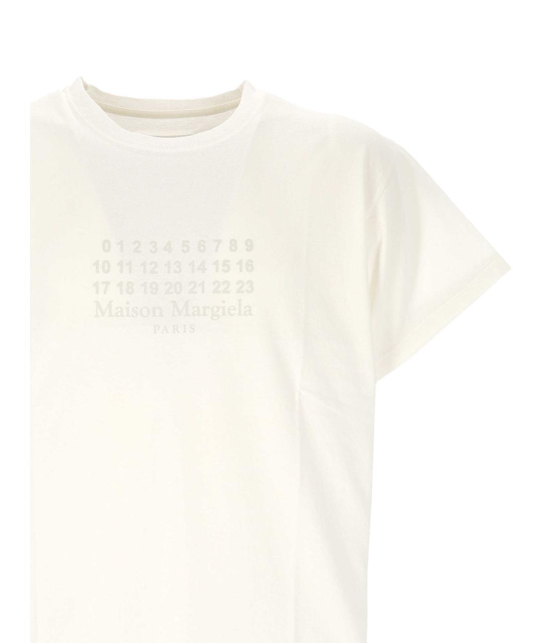 MAISON MARGIELA Белая хлопковая футболка, фото 2