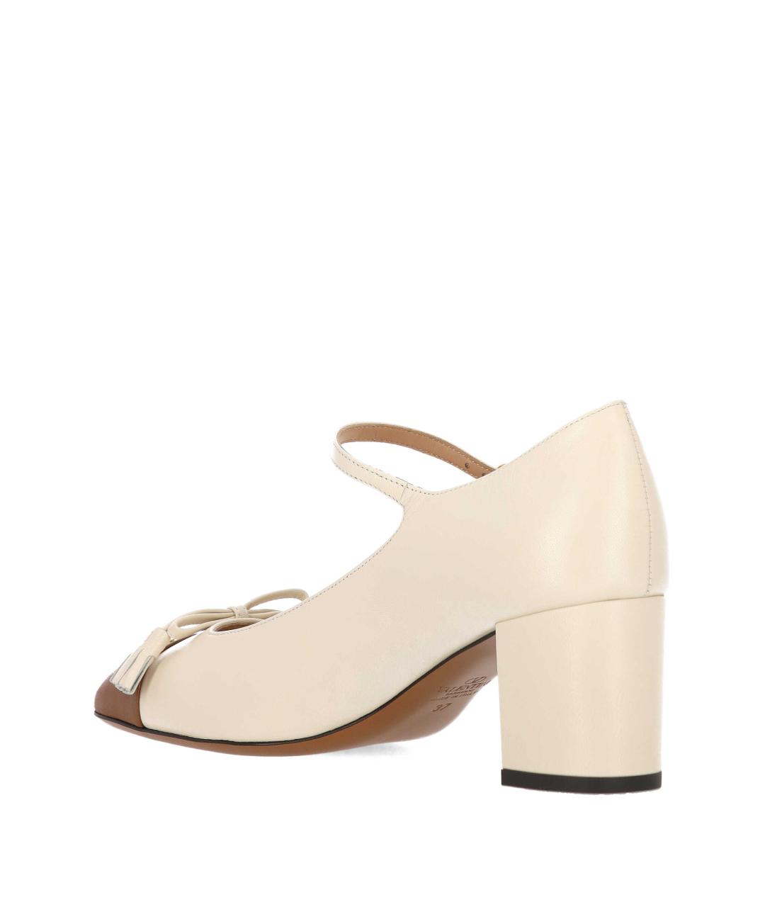 VALENTINO Бежевые кожаные ботинки, фото 3