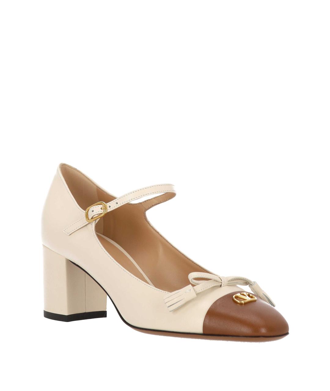 VALENTINO Бежевые кожаные ботинки, фото 2