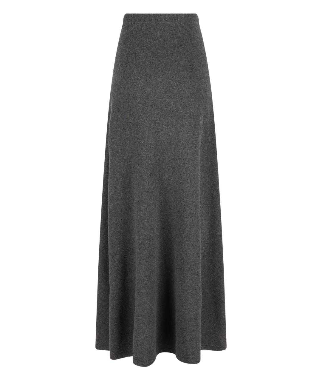 BALENCIAGA Серая шерстяная юбка макси, фото 3