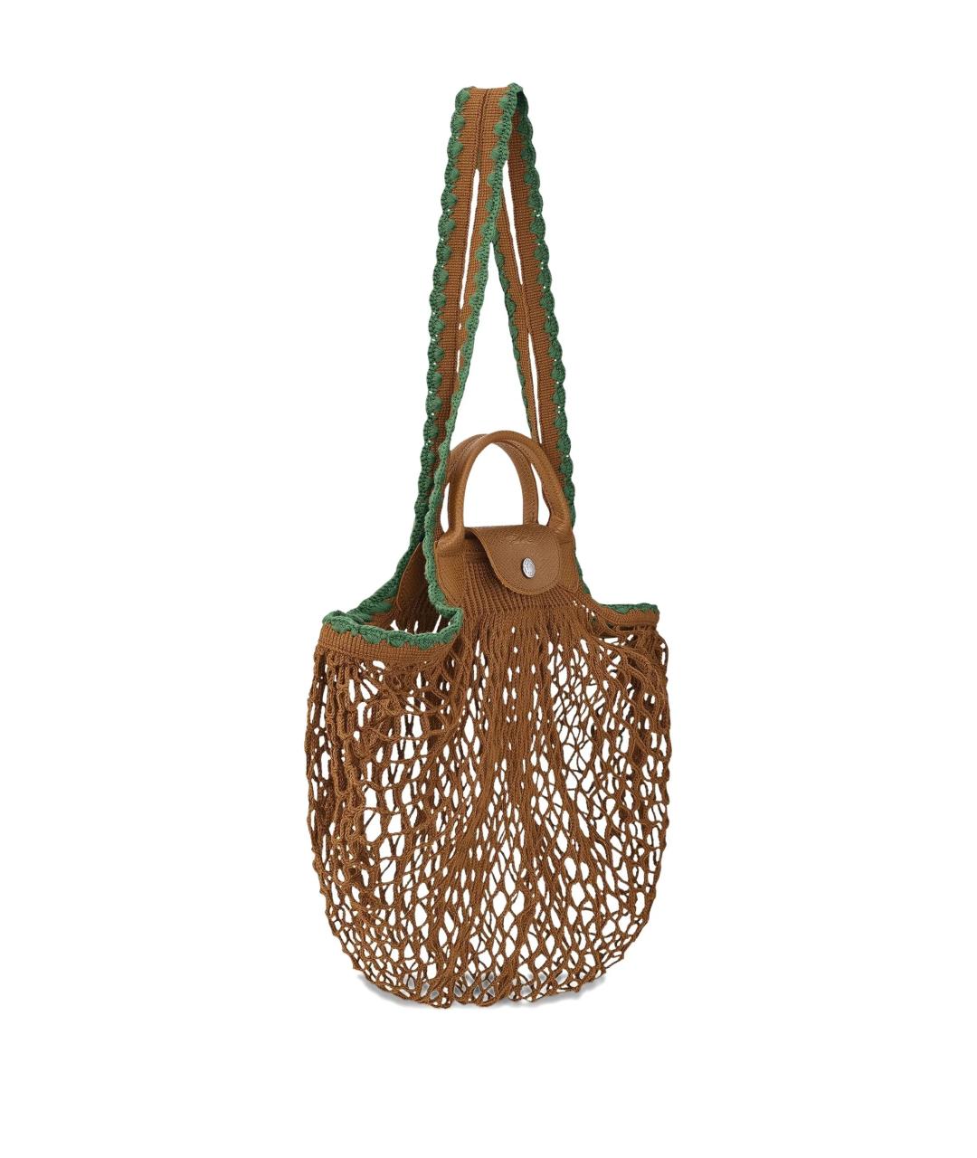 LONGCHAMP Коричневая тканевая сумка тоут, фото 2