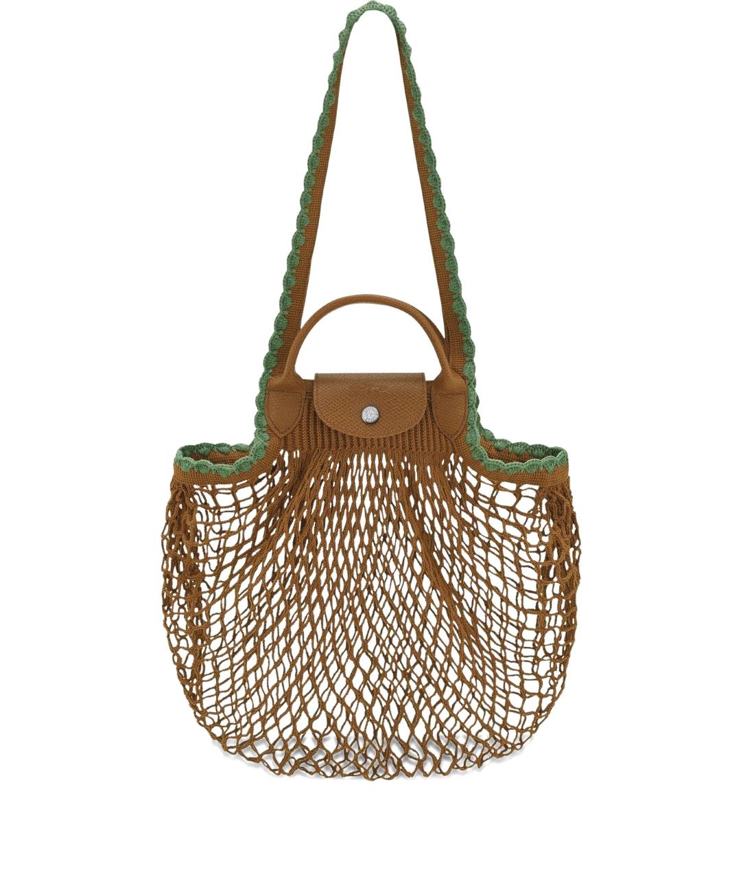 LONGCHAMP Коричневая тканевая сумка тоут, фото 1