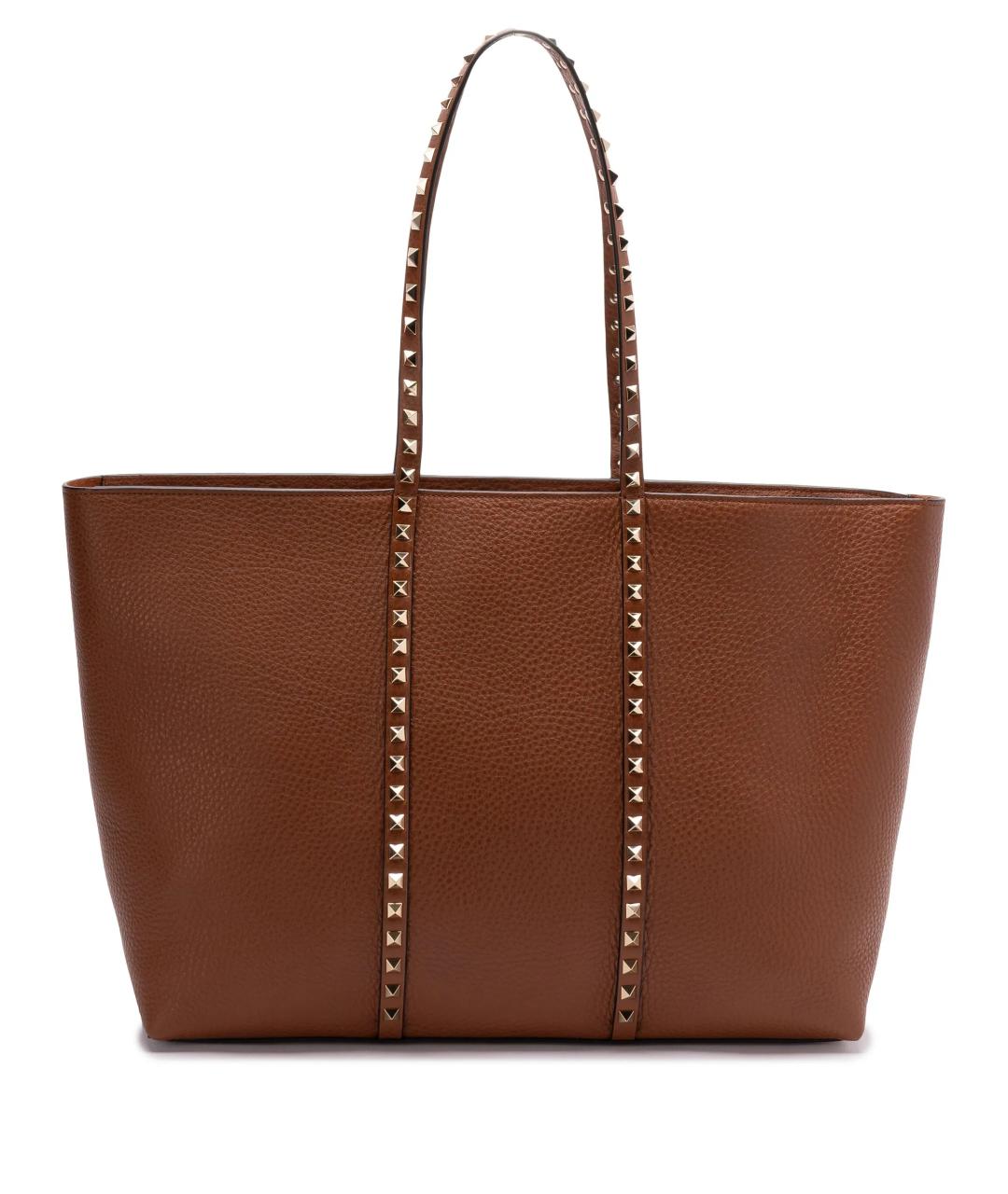 VALENTINO Коричневая кожаная сумка тоут, фото 1