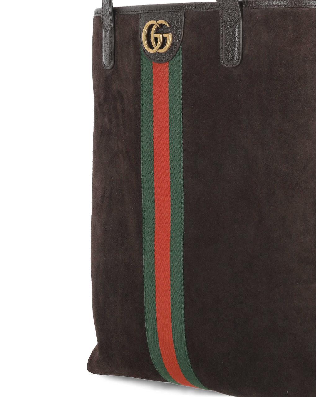 GUCCI Коричневая замшевая сумка тоут, фото 4