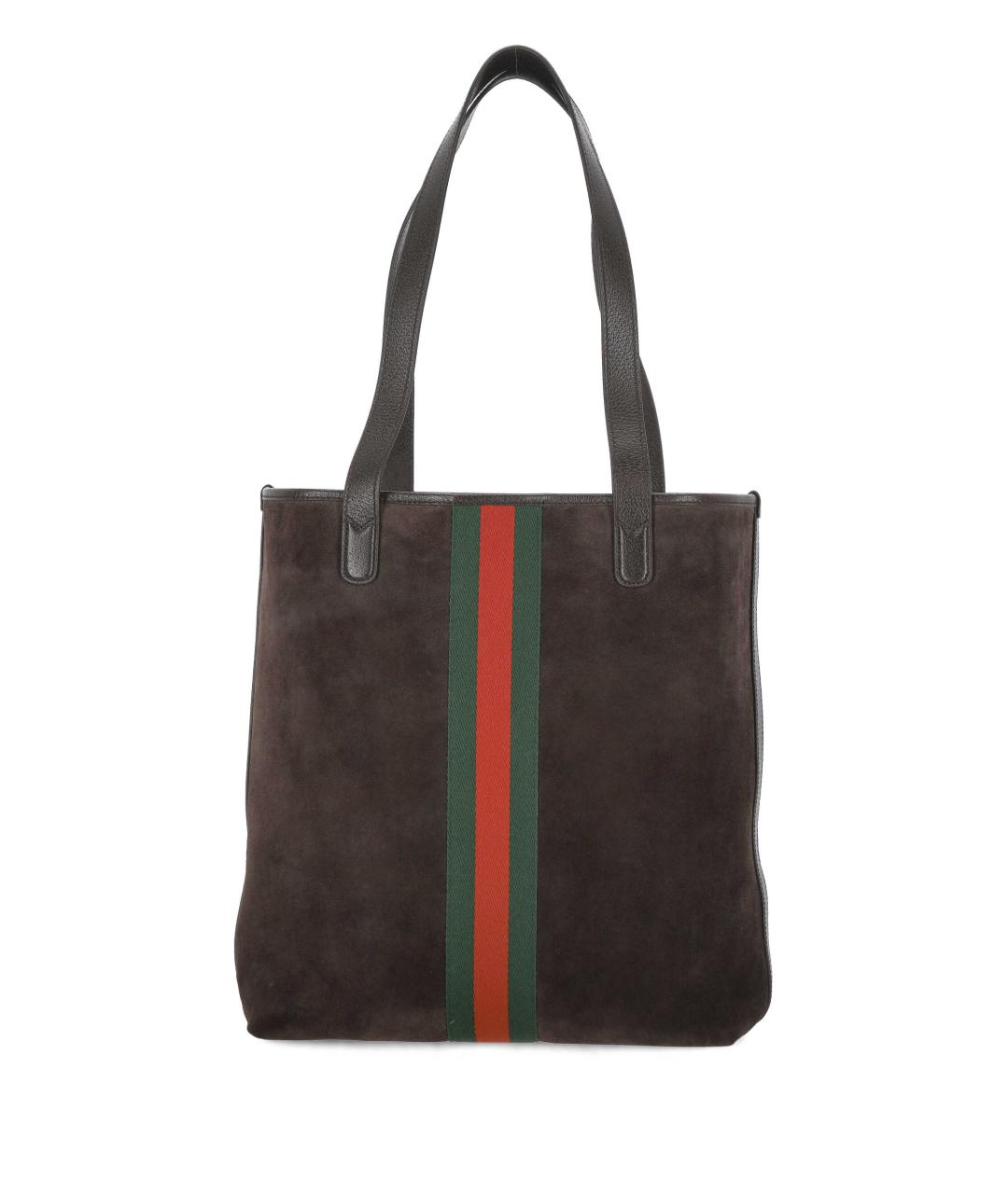 GUCCI Коричневая замшевая сумка тоут, фото 3