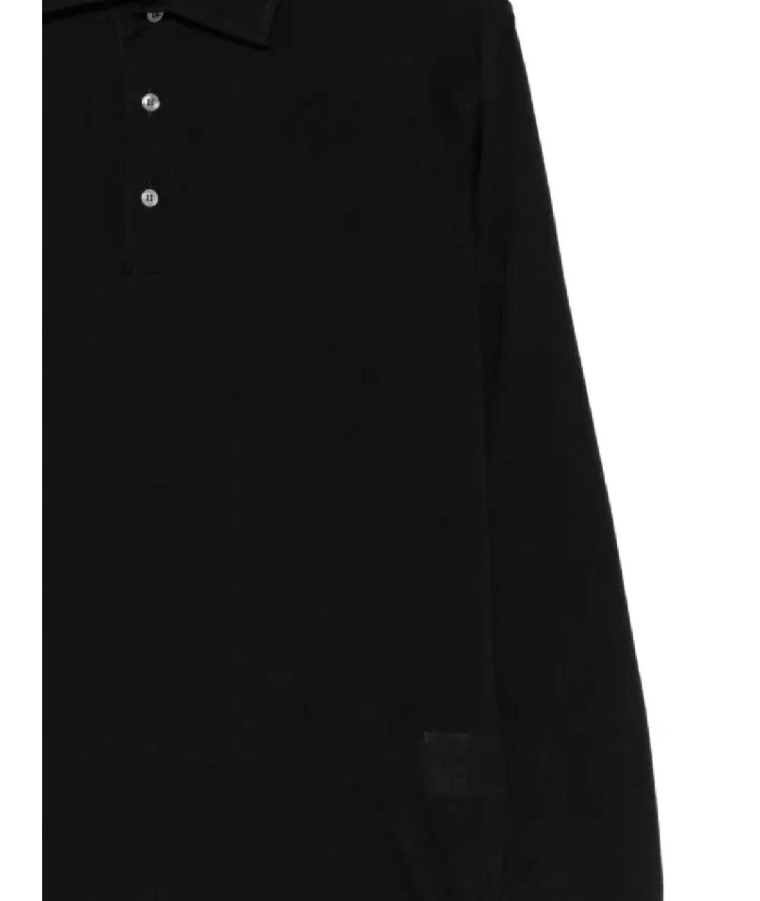 LARDINI Черное поло с длинным рукавом, фото 2