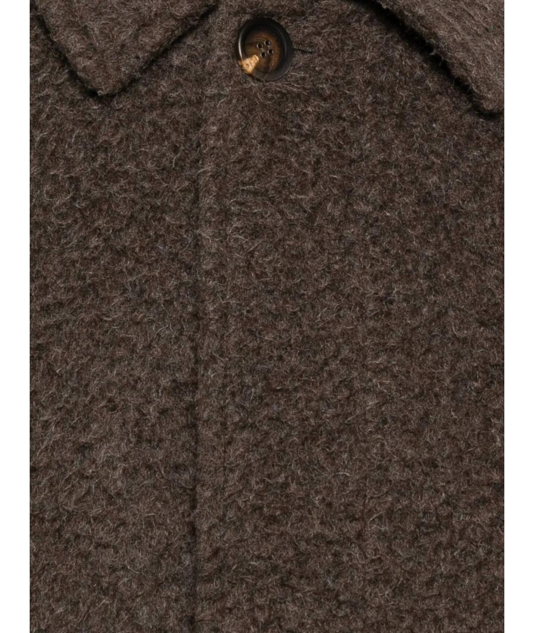 GOLDEN GOOSE DELUXE BRAND Коричневое шерстяное пальто, фото 2