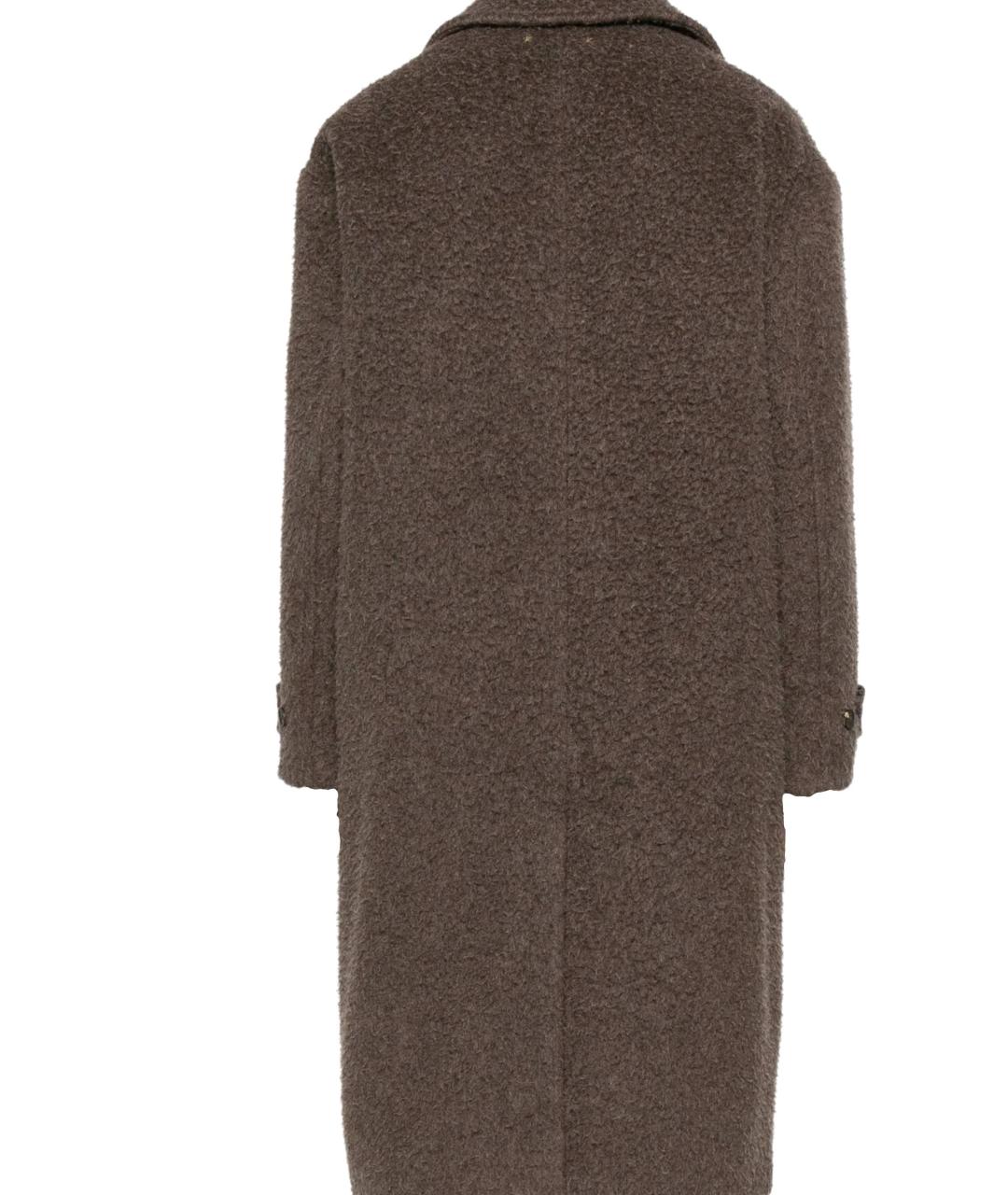 GOLDEN GOOSE DELUXE BRAND Коричневое шерстяное пальто, фото 3