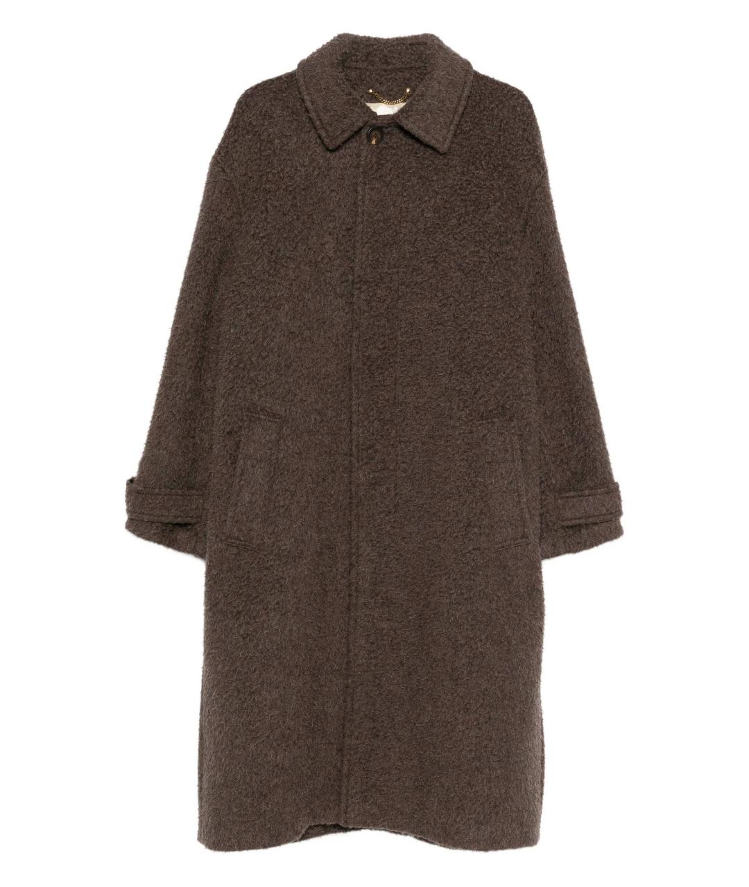 GOLDEN GOOSE DELUXE BRAND Коричневое шерстяное пальто, фото 1