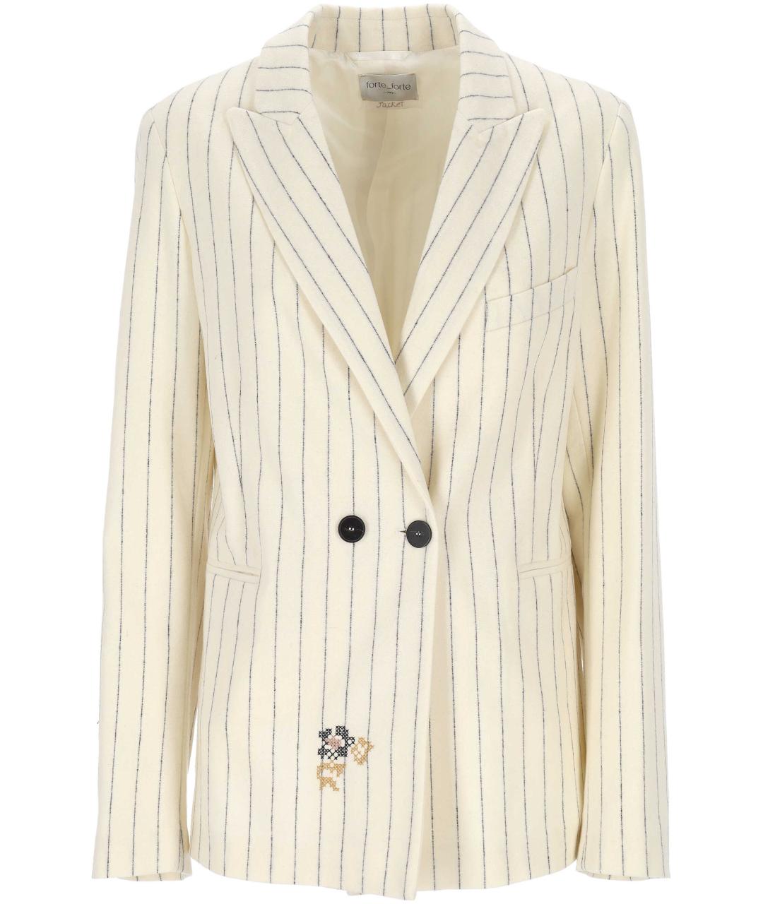 FORTE FORTE Бежевый шерстяной жакет/пиджак, фото 1