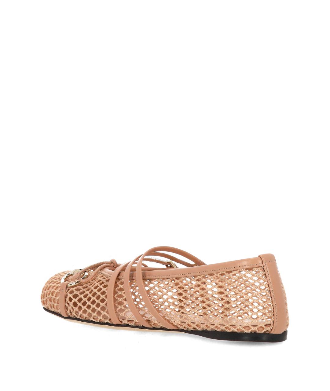 GUCCI Розовые текстильные балетки, фото 3