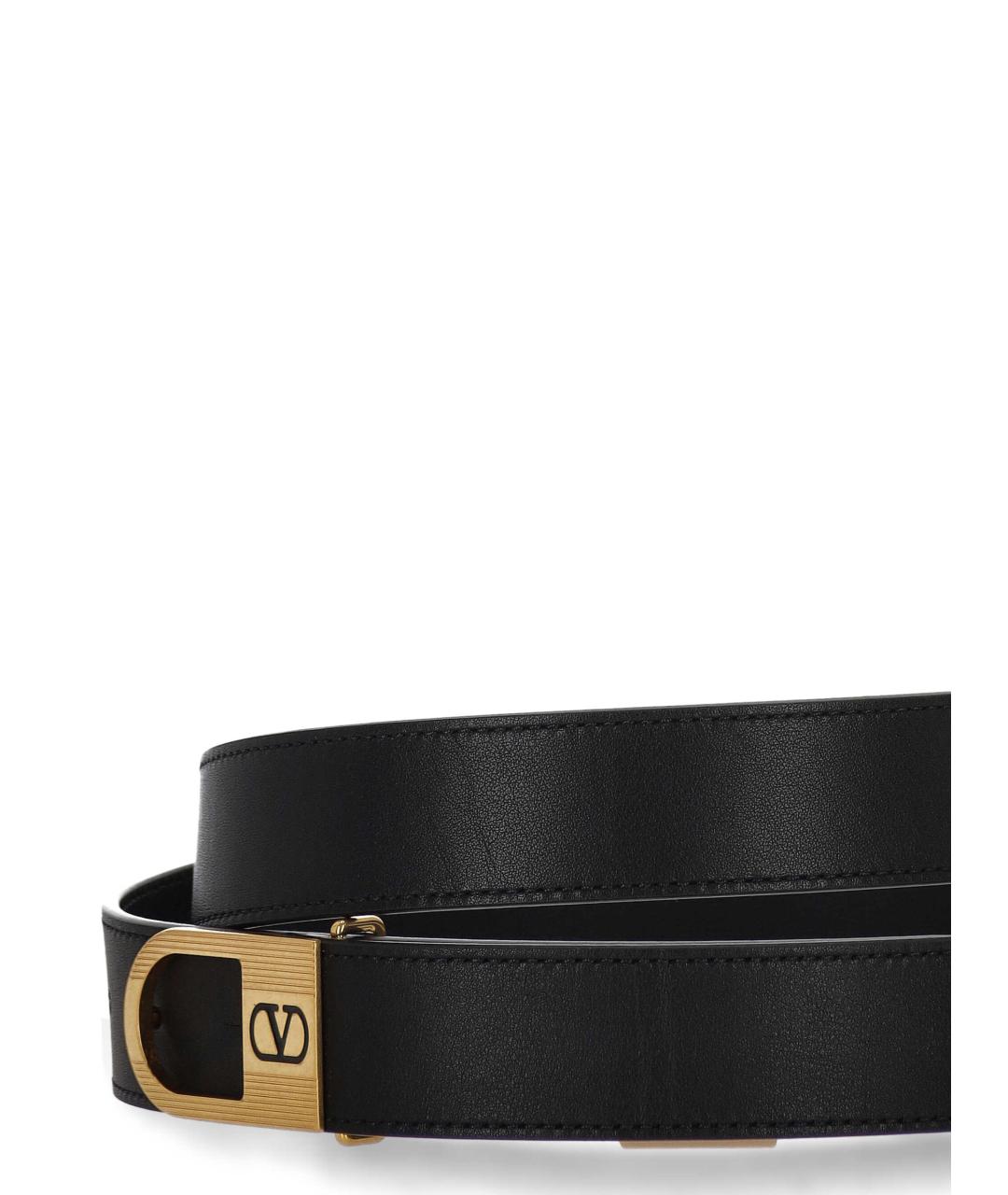 VALENTINO Черный кожаный ремень, фото 2