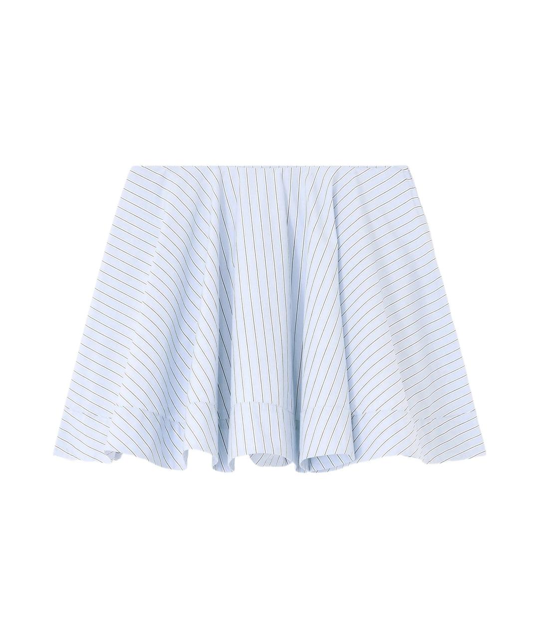 GANNI Голубая хлопковая юбка мини, фото 1