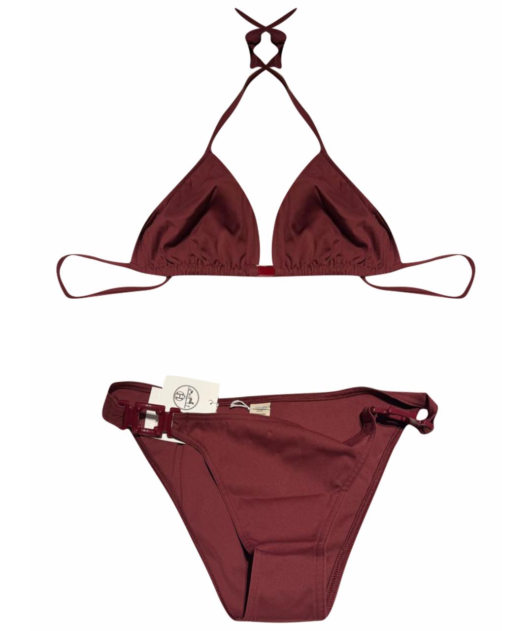 HERMES Бордовый полиэстеровый купальник, фото 1