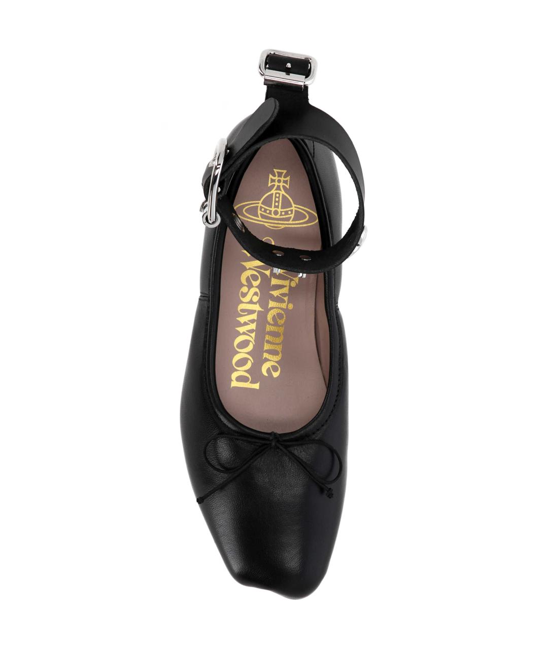 VIVIENNE WESTWOOD Черные кожаные балетки, фото 4