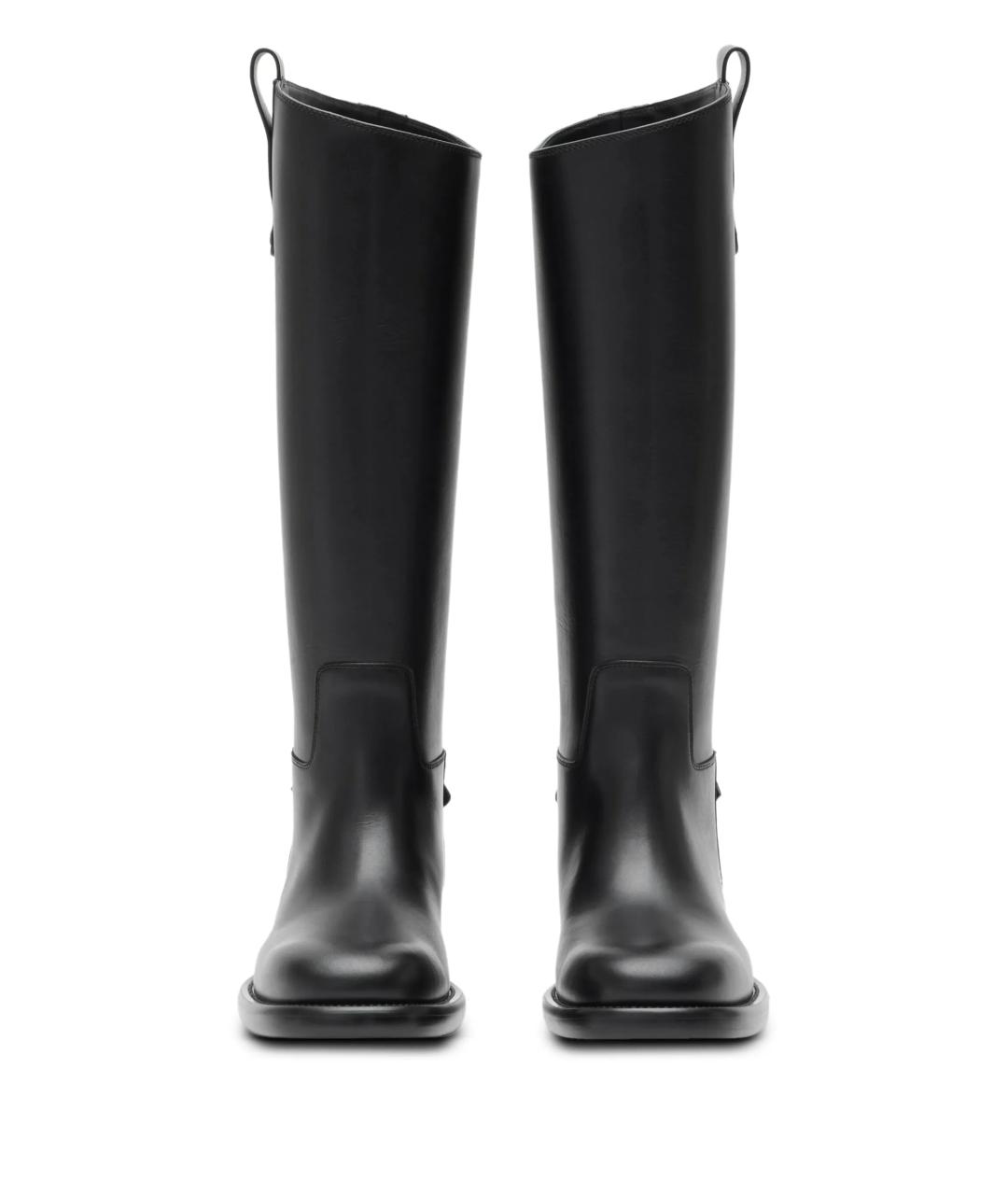 BURBERRY Черные кожаные сапоги, фото 2