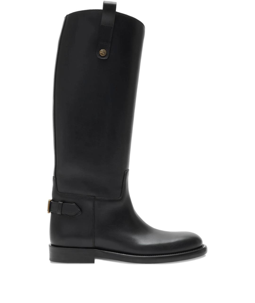 BURBERRY Черные кожаные сапоги, фото 1