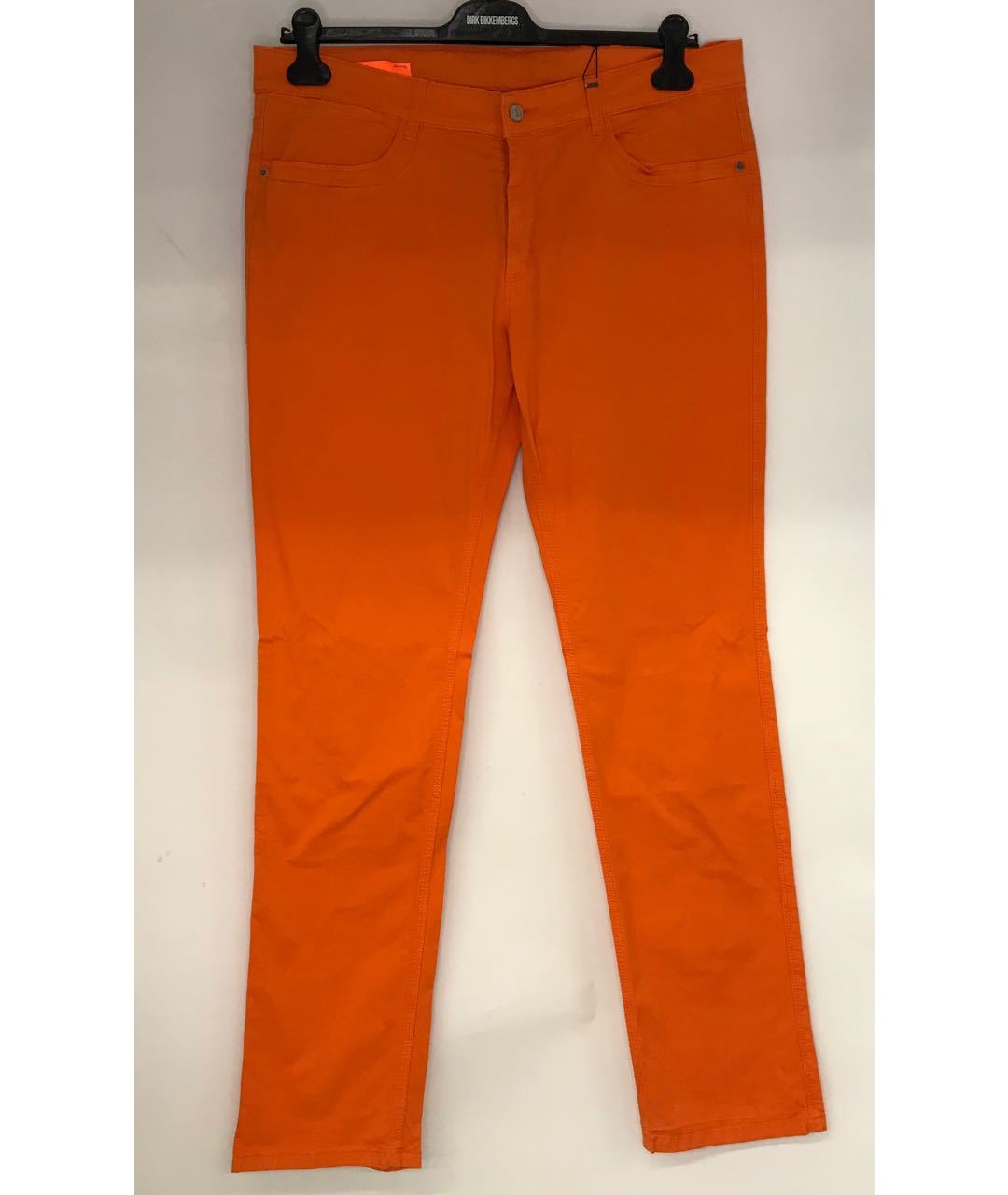 BIKKEMBERGS Оранжевое хлопковые прямые джинсы, фото 5