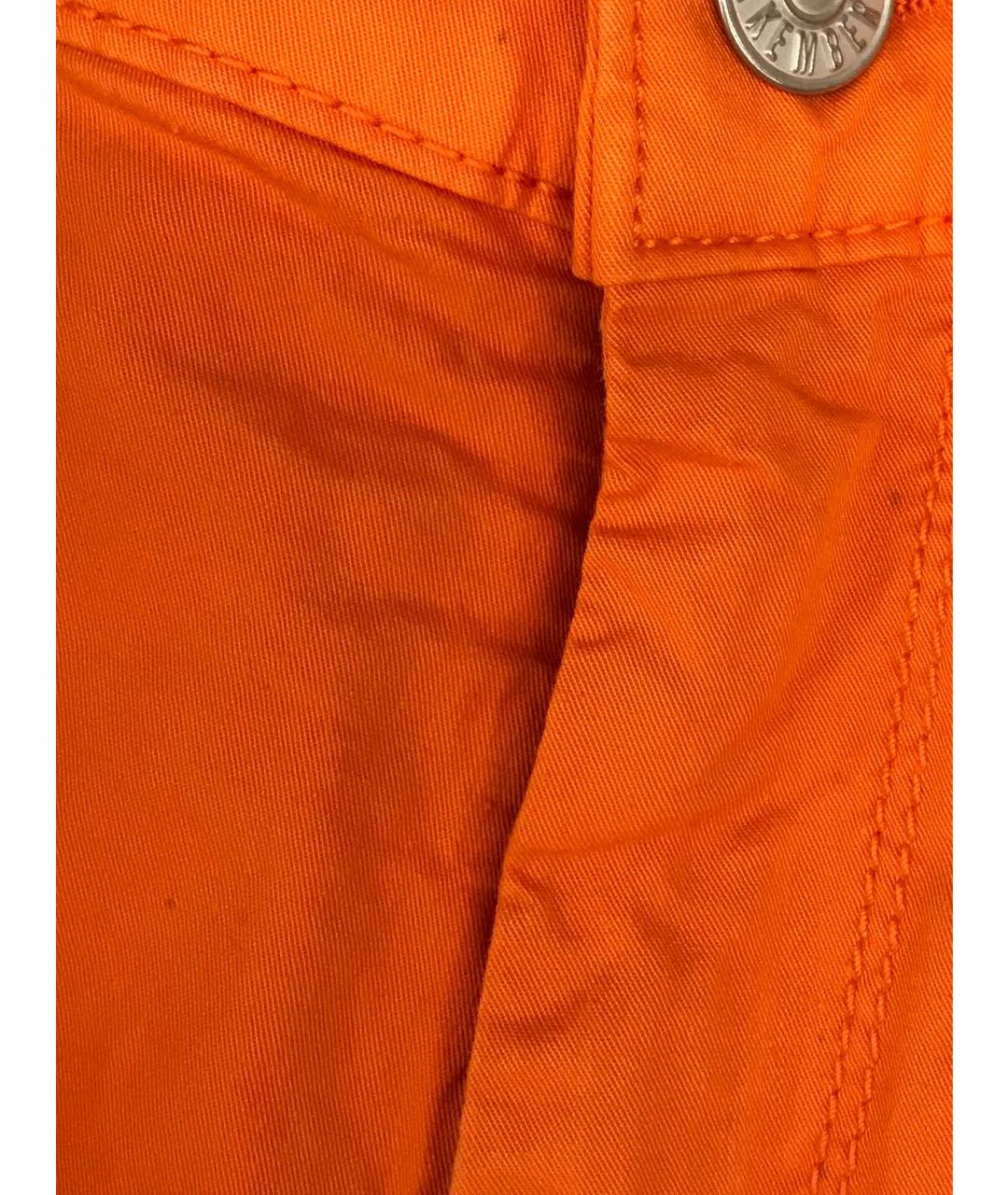 BIKKEMBERGS Оранжевое хлопковые прямые джинсы, фото 4