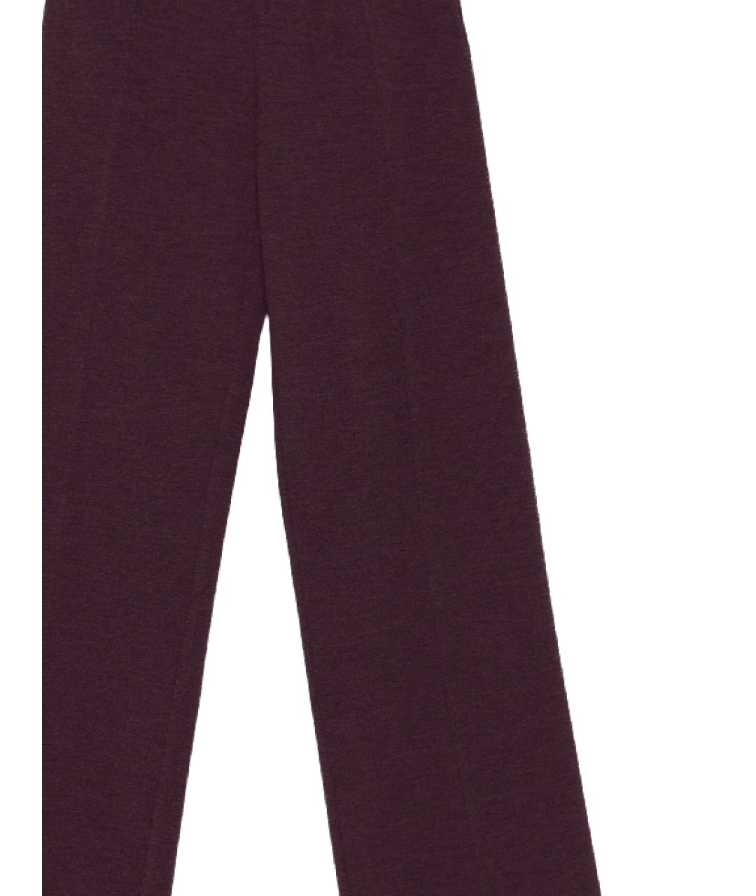 MRZ Бордовые шерстяные прямые брюки, фото 2