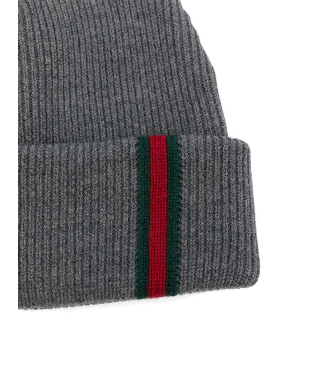GUCCI Серая шерстяная шапка, фото 2