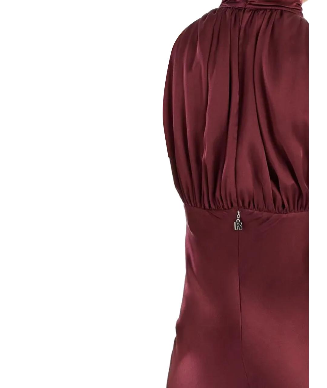 ROTATE Бордовое шелковое вечернее платье, фото 3