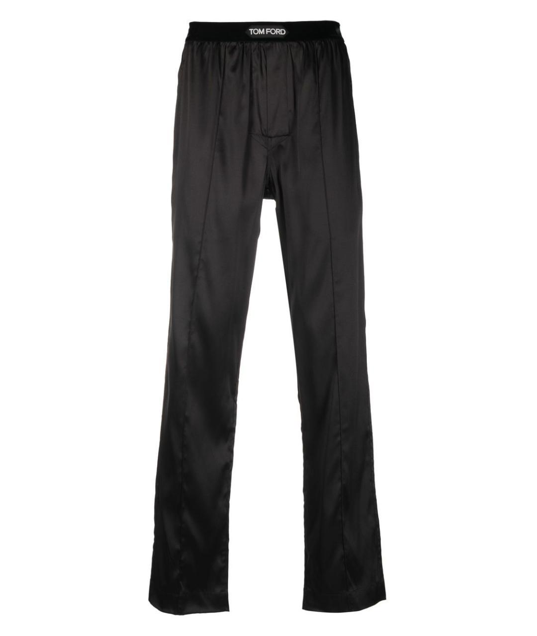 TOM FORD Черные шелковые повседневные брюки, фото 1