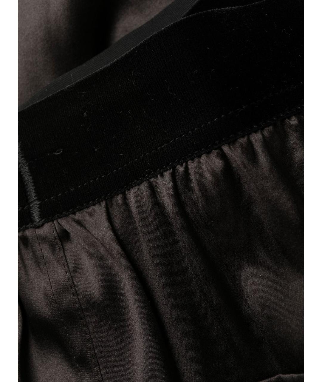 TOM FORD Черные шелковые повседневные брюки, фото 2