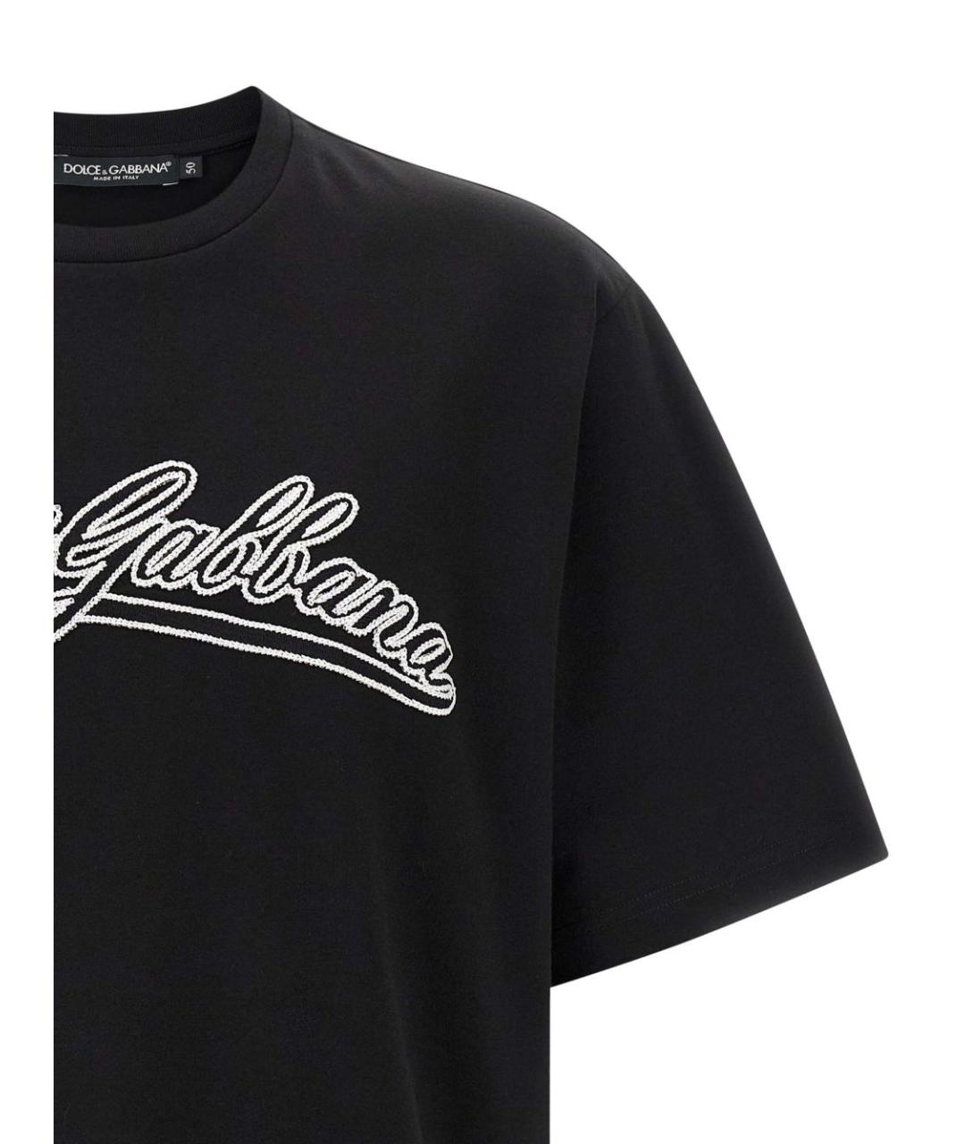 DOLCE&GABBANA Черная хлопковая футболка, фото 2