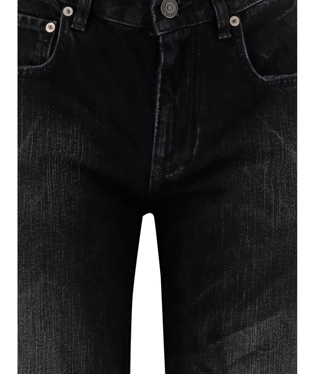 BALENCIAGA Черные хлопко-полиэстеровые прямые джинсы, фото 2