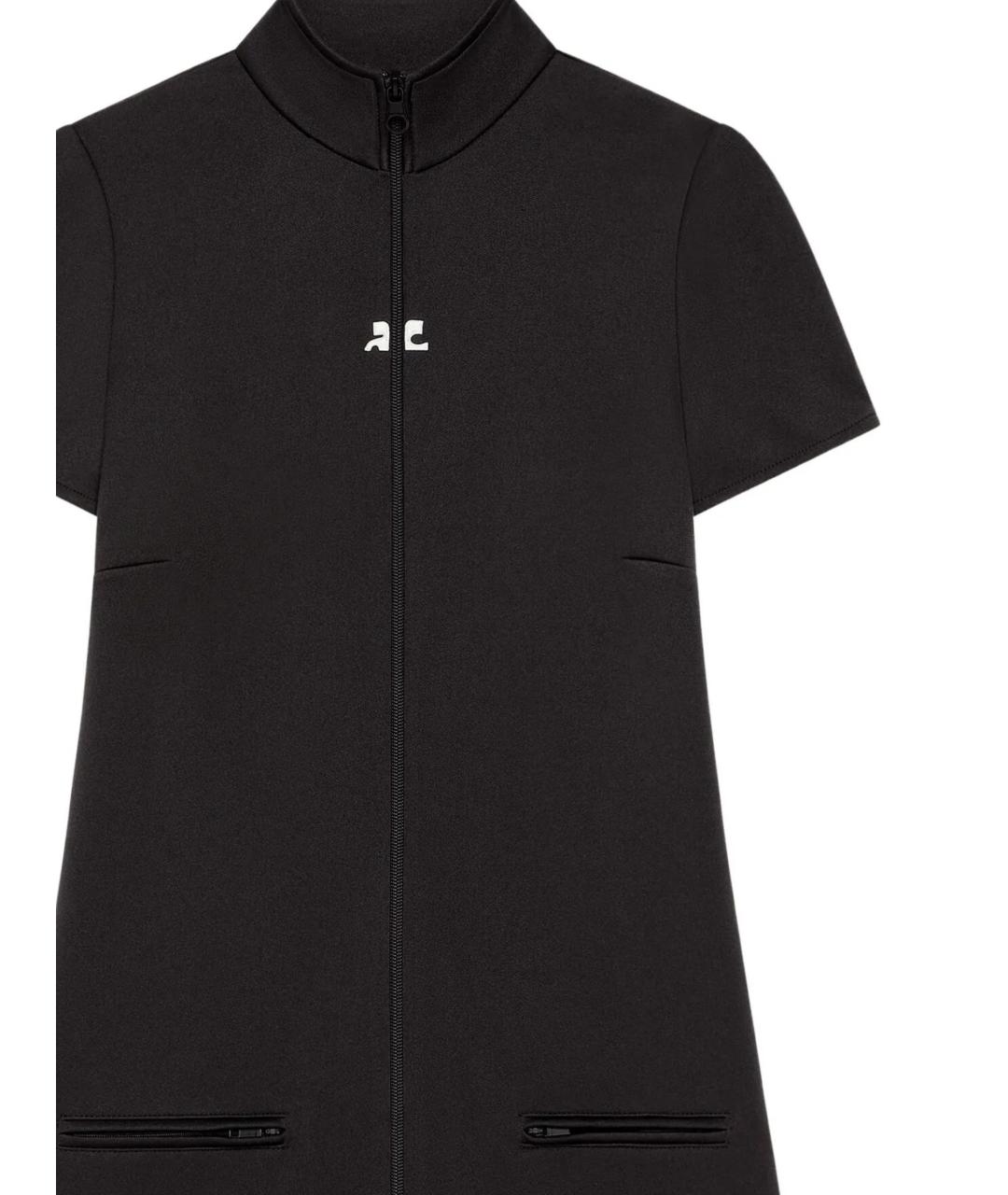 COURREGES Черное полиэстеровое повседневное платье, фото 2