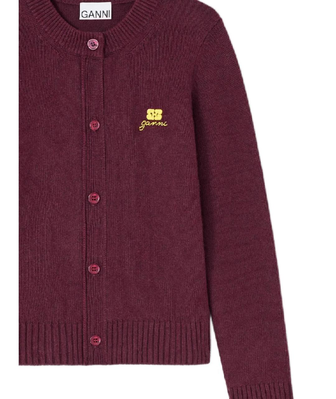 GANNI Фиолетовый шерстяной кардиган, фото 2