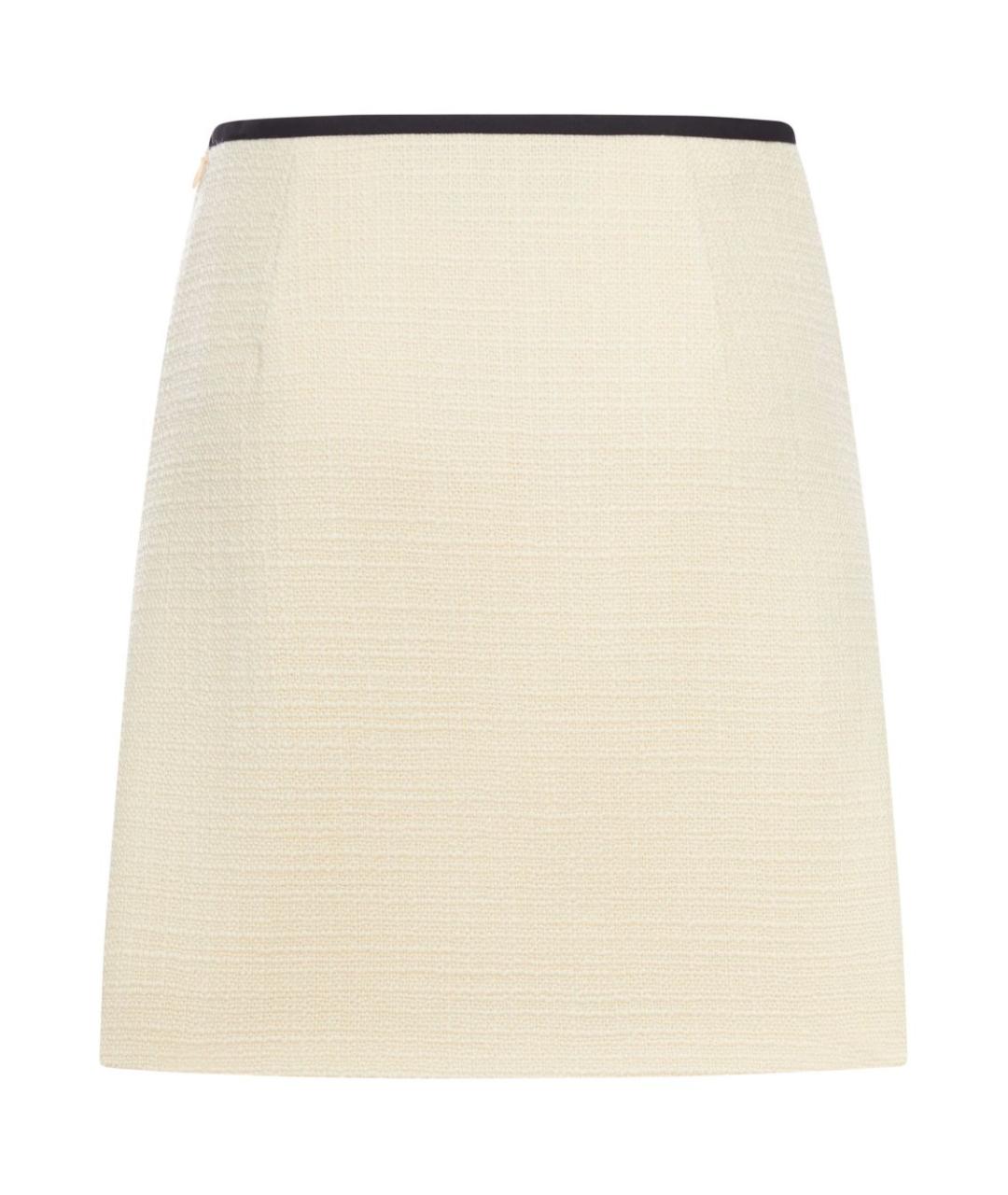 VALENTINO Бежевая шерстяная юбка мини, фото 3