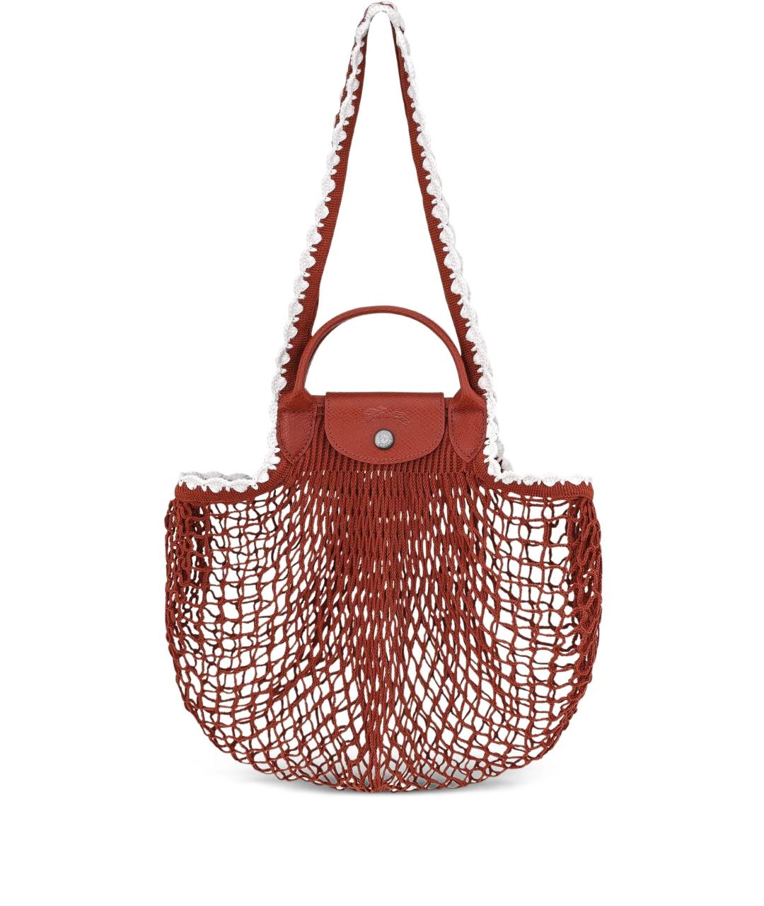 LONGCHAMP Бордовая тканевая сумка тоут, фото 1