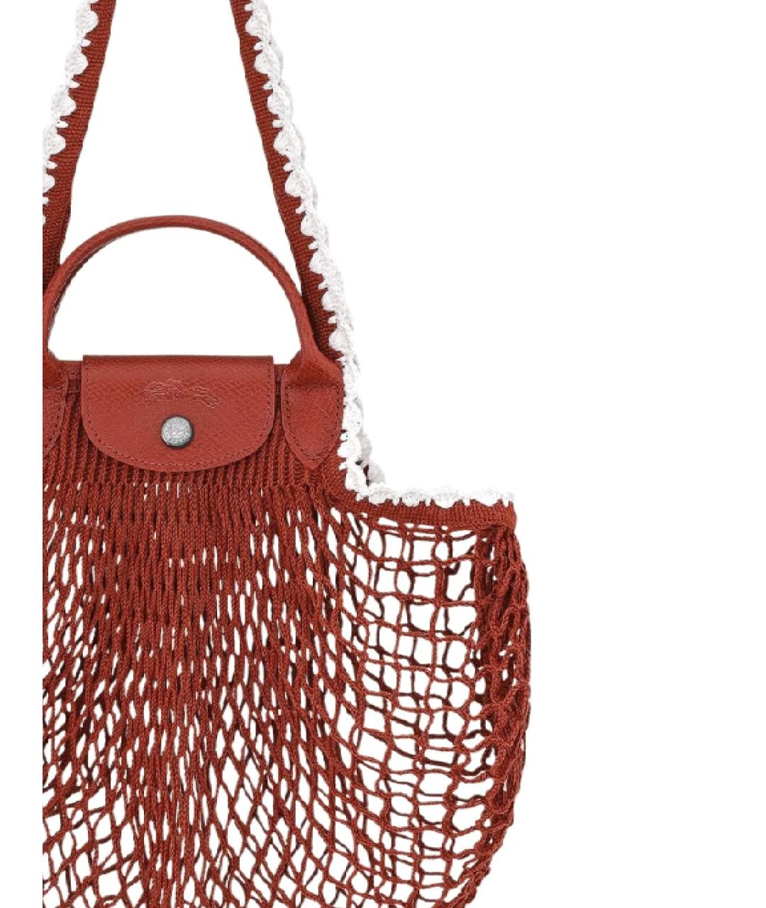 LONGCHAMP Бордовая тканевая сумка тоут, фото 2