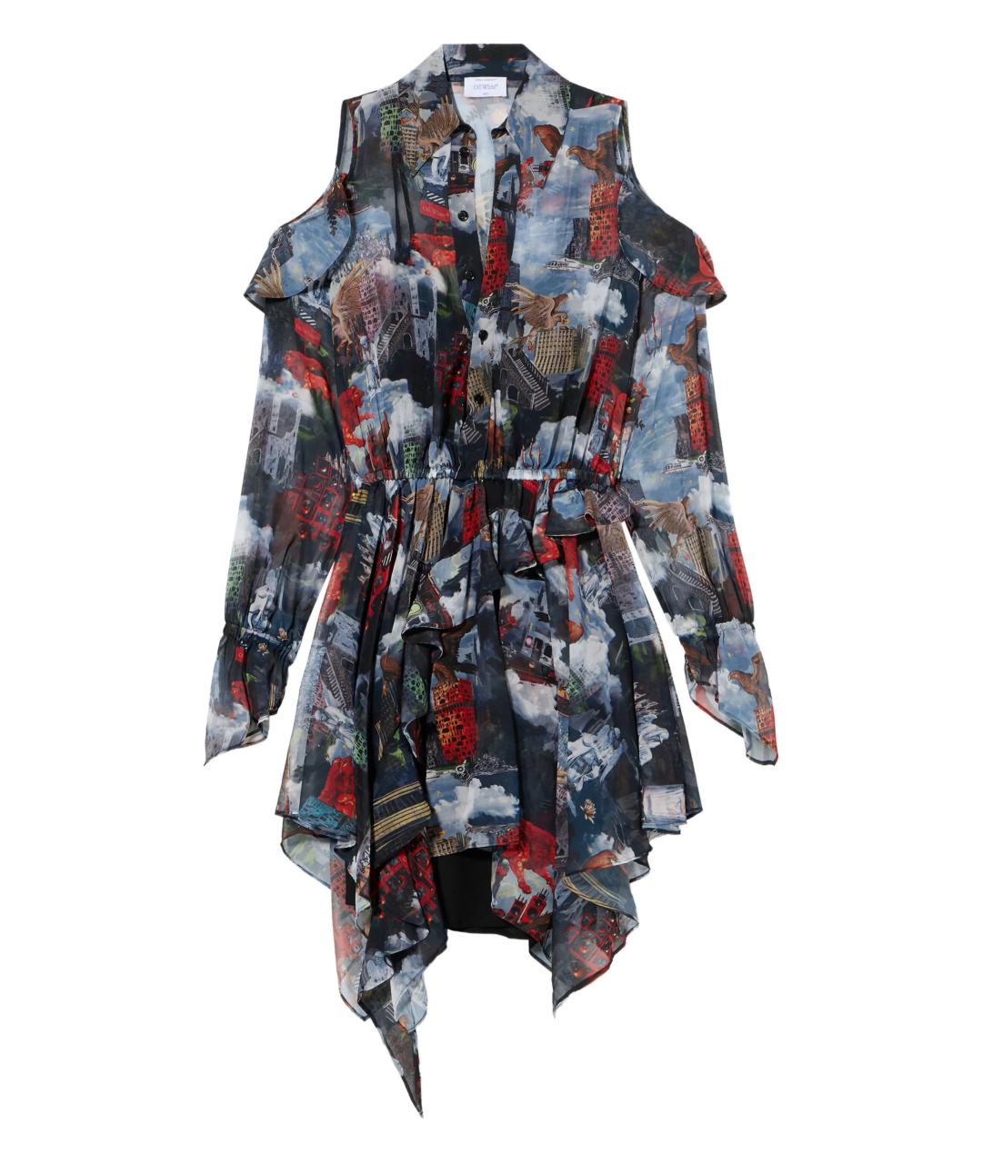 OFF-WHITE Мульти полиэстеровое повседневное платье, фото 1