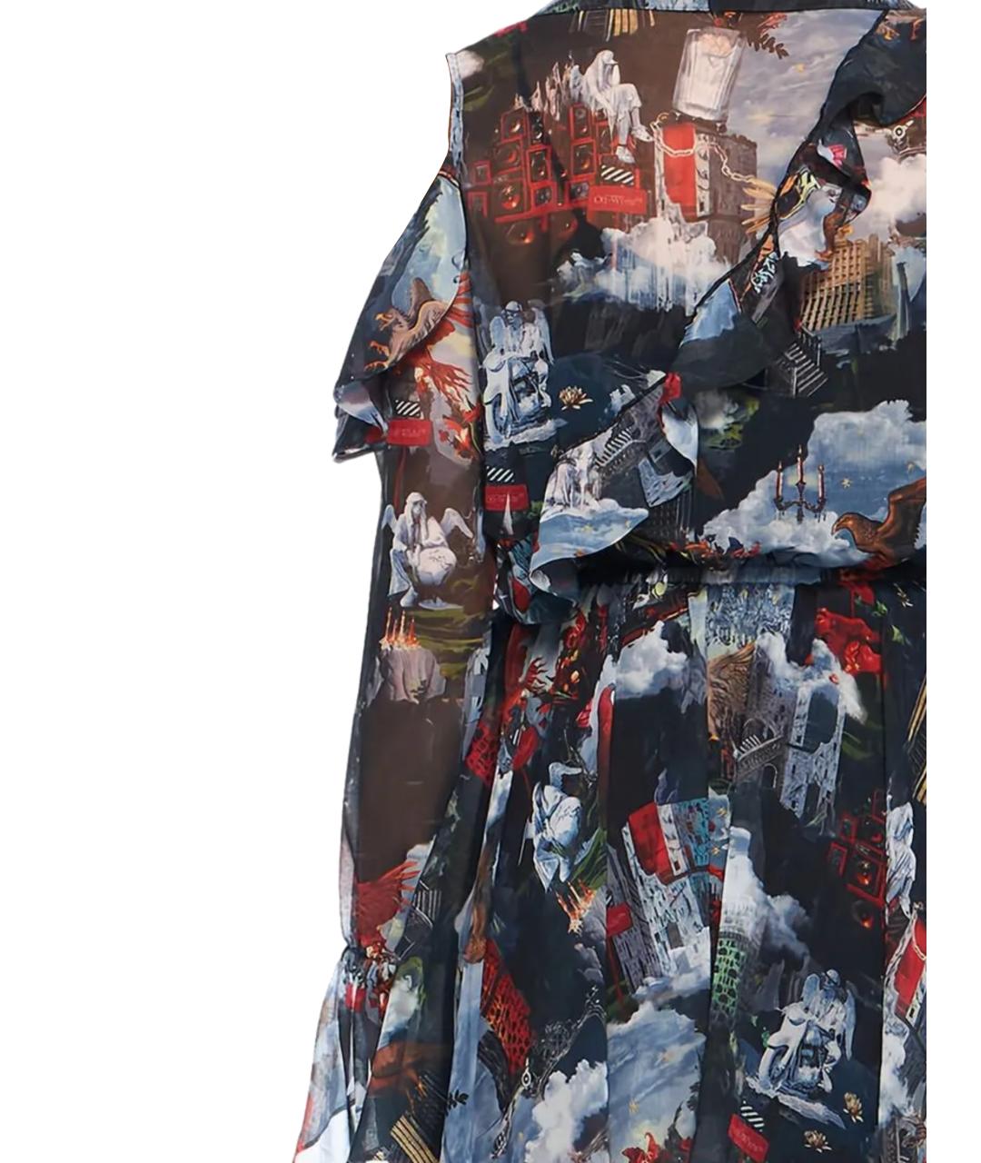 OFF-WHITE Мульти полиэстеровое повседневное платье, фото 3