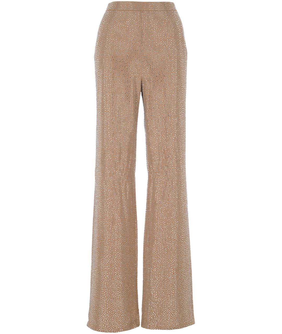 GIUSEPPE DI MORABITO Бежевые вискозные прямые брюки, фото 1