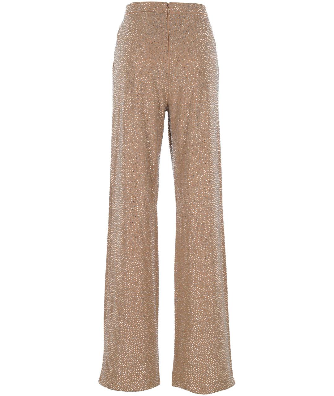 GIUSEPPE DI MORABITO Бежевые вискозные прямые брюки, фото 3