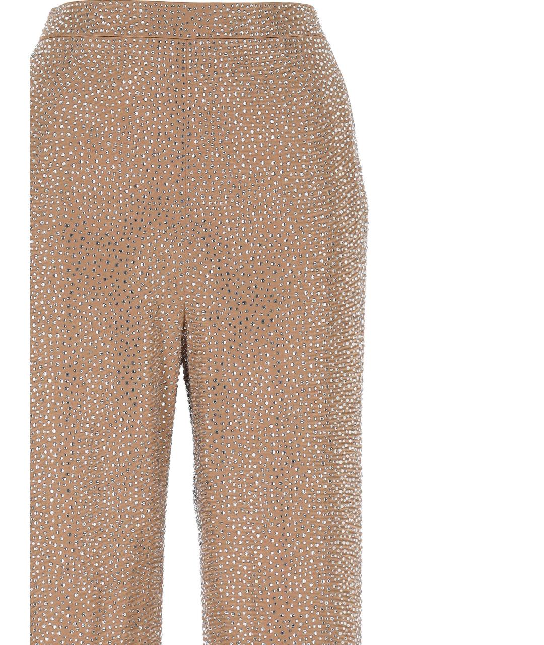 GIUSEPPE DI MORABITO Бежевые вискозные прямые брюки, фото 2