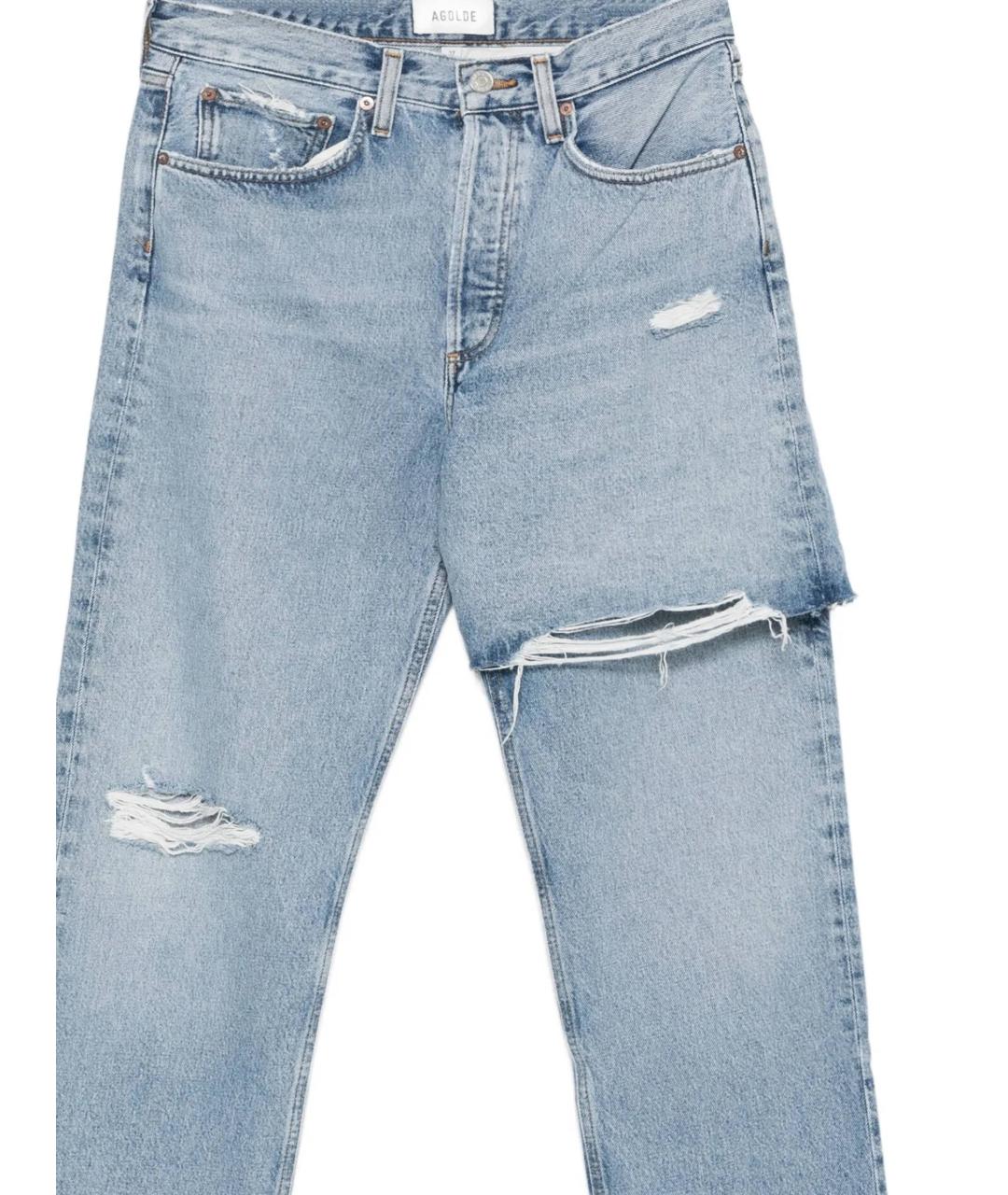 AGOLDE Голубые хлопковые прямые джинсы, фото 2