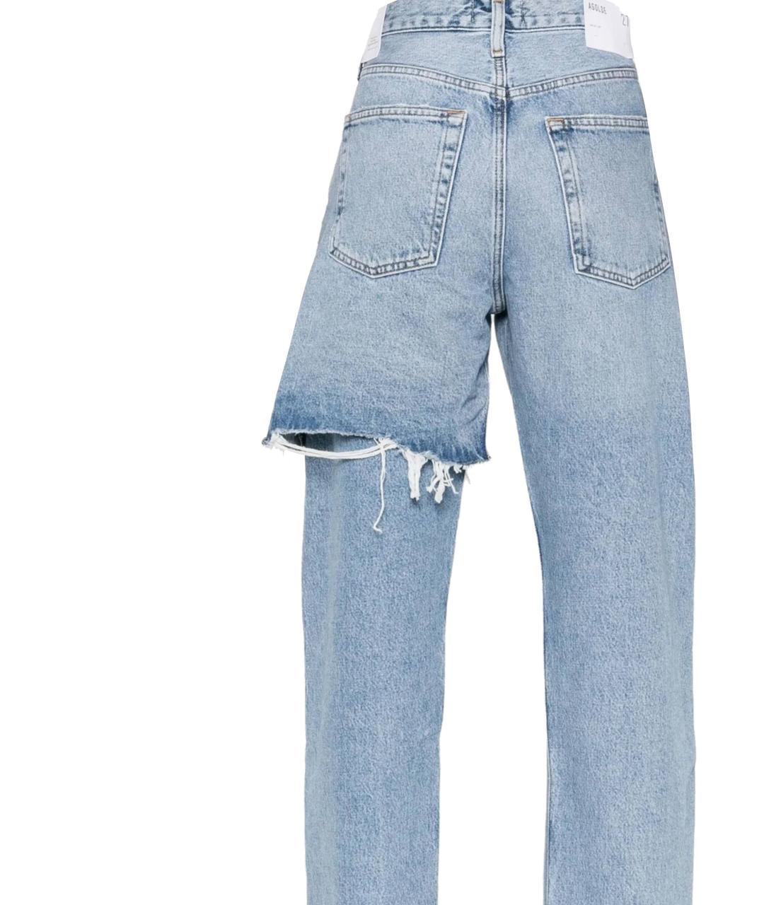 AGOLDE Голубые хлопковые прямые джинсы, фото 3