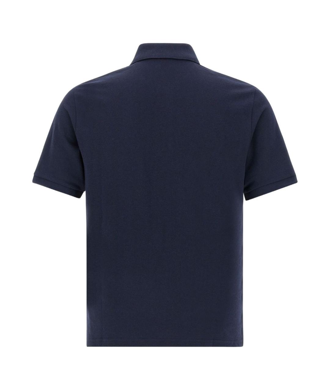 SAINT LAURENT Синее хлопковое поло с коротким рукавом, фото 3