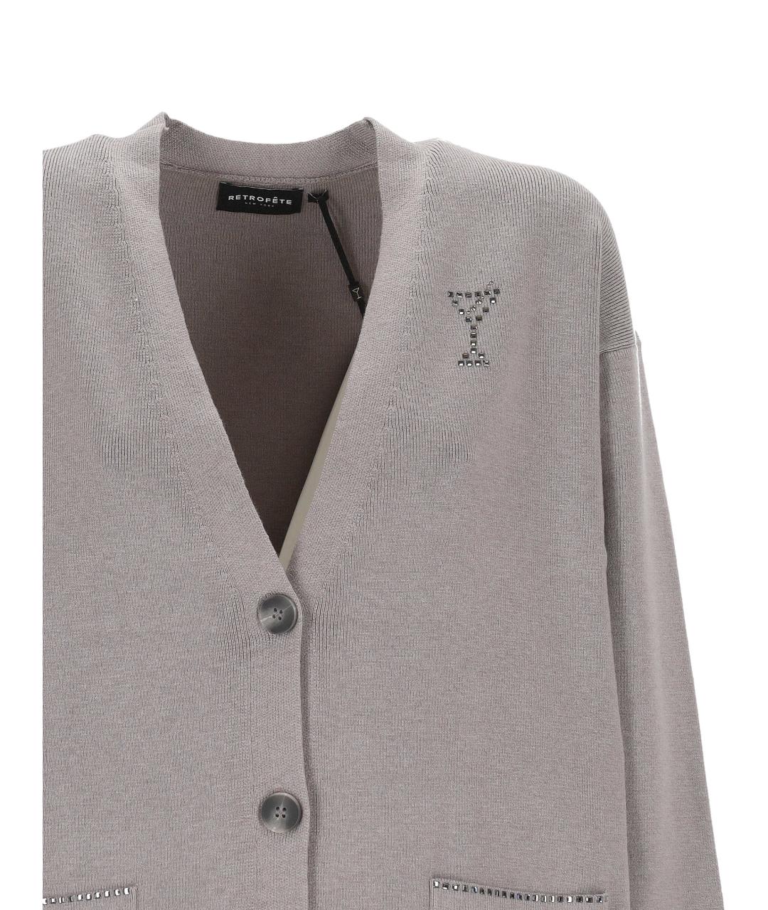 Retrofete Серый полиамидовый кардиган, фото 2