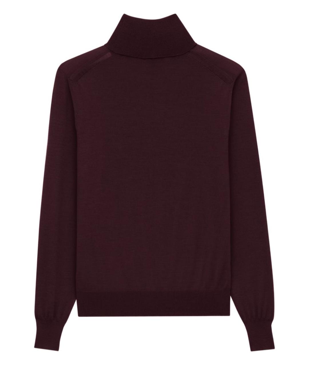 SAINT LAURENT Бордовый шерстяной джемпер / свитер, фото 3