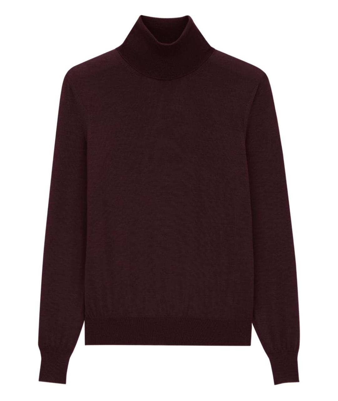 SAINT LAURENT Бордовый шерстяной джемпер / свитер, фото 1