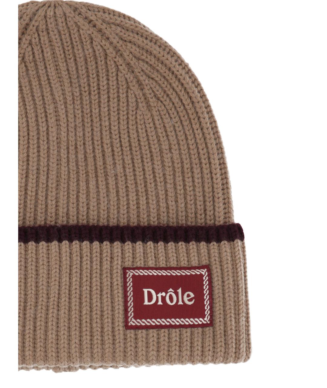 Drole de Monsieur Бежевая шерстяная шапка, фото 2