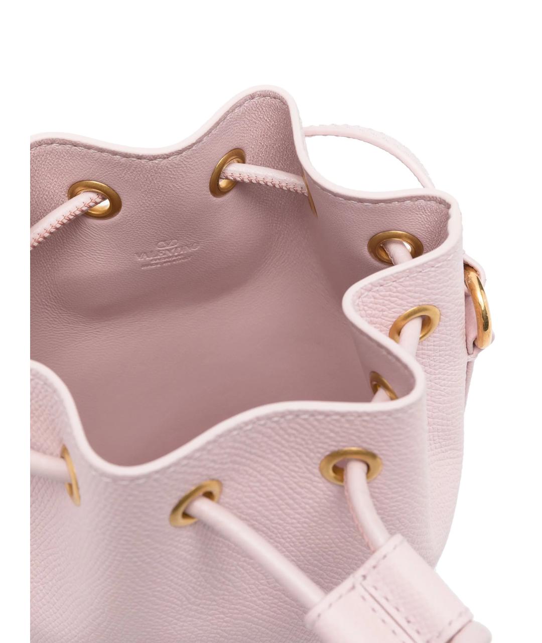 VALENTINO Розовая кожаная сумка через плечо, фото 4