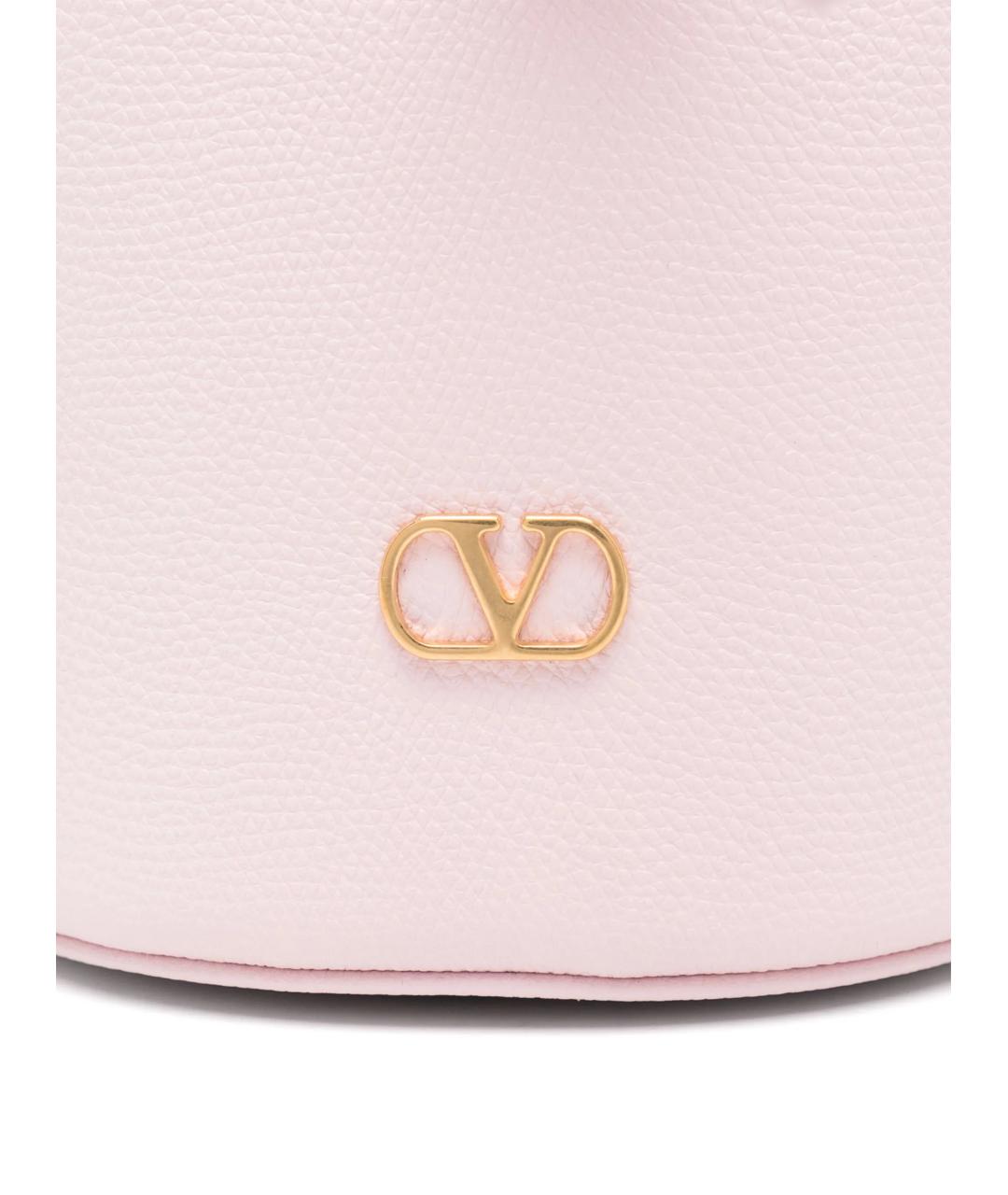 VALENTINO Розовая кожаная сумка через плечо, фото 2