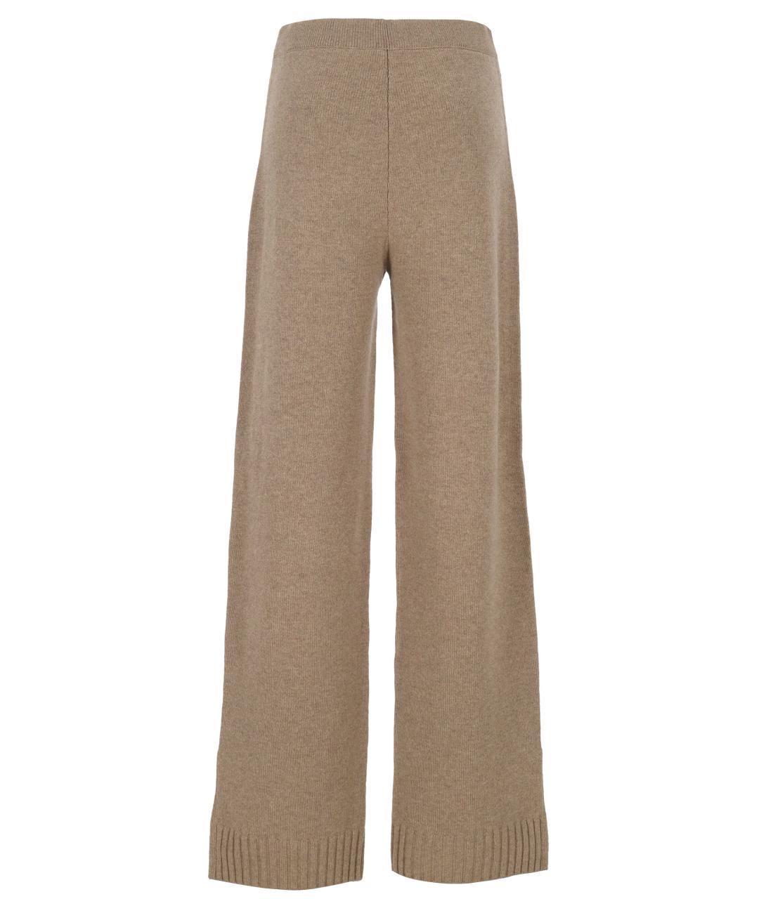TORY BURCH Бежевые шерстяные прямые брюки, фото 3